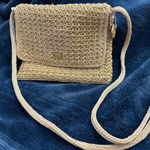 Sak Crossbody (Tan with Interwoven gold)